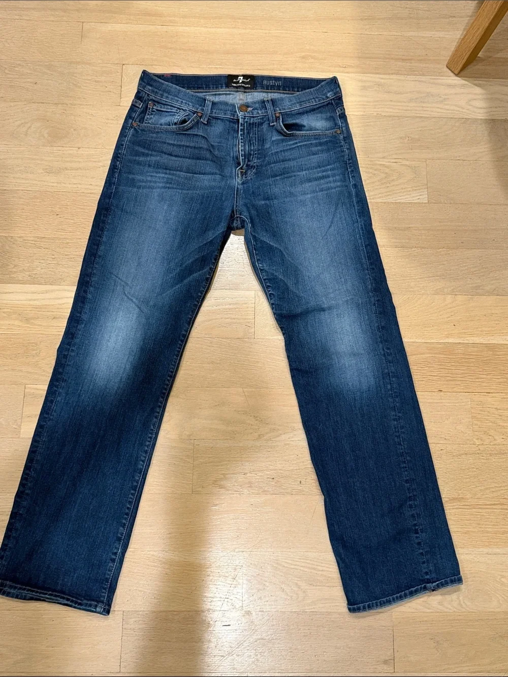 Men's 7 for All Mankind Dark Blue Austyn Straight Jeans - Size 33